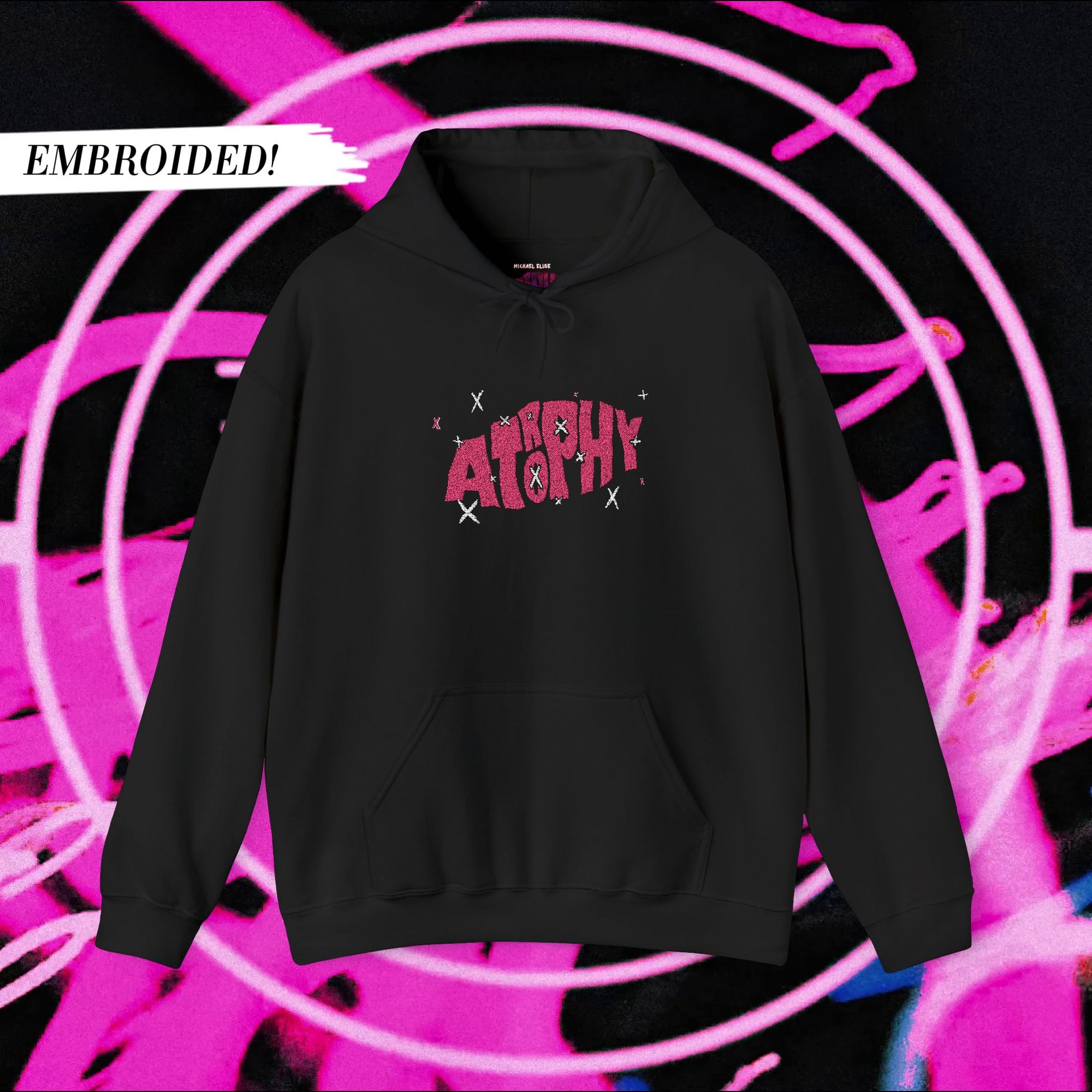 "Atrophy" X-Trophy Embroided Hoodie (Dark Colours)