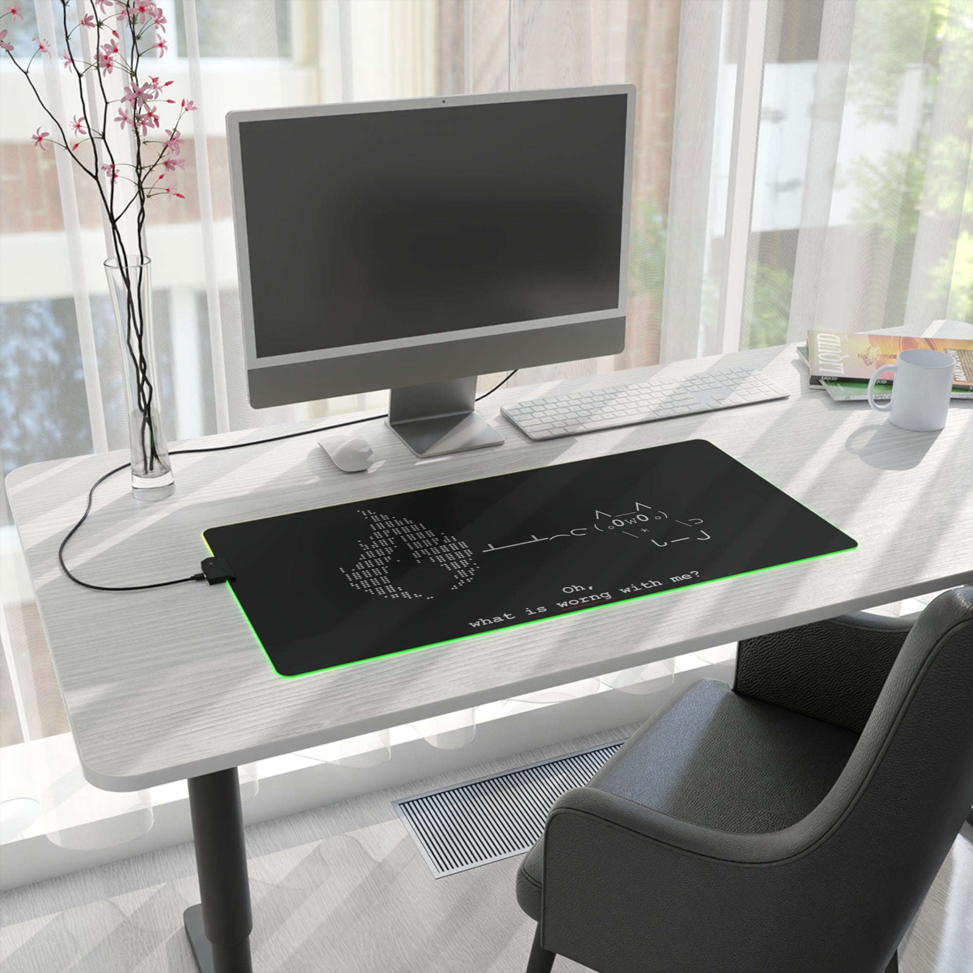 "Atrophy" ASCII Art LED Desk Pad