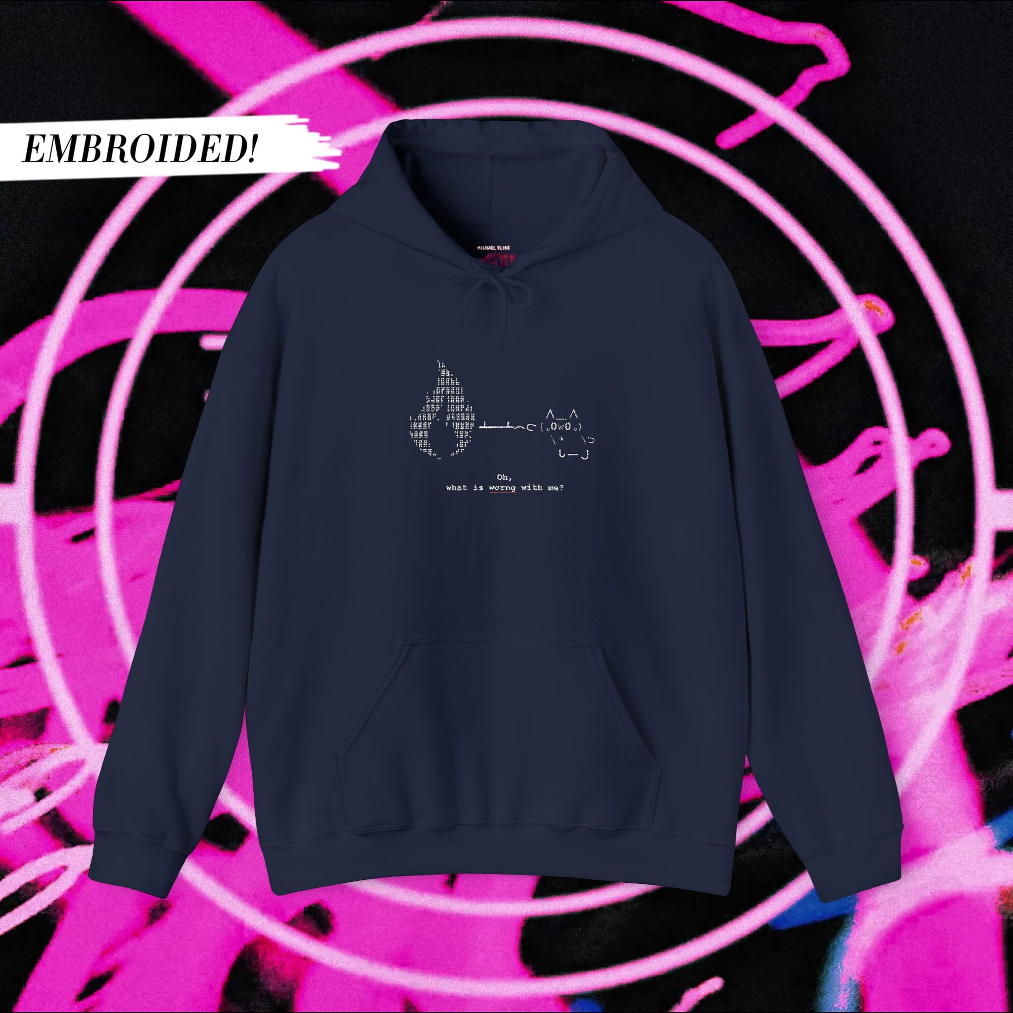 "Atrophy" ASCII Art Embroided Hoodie