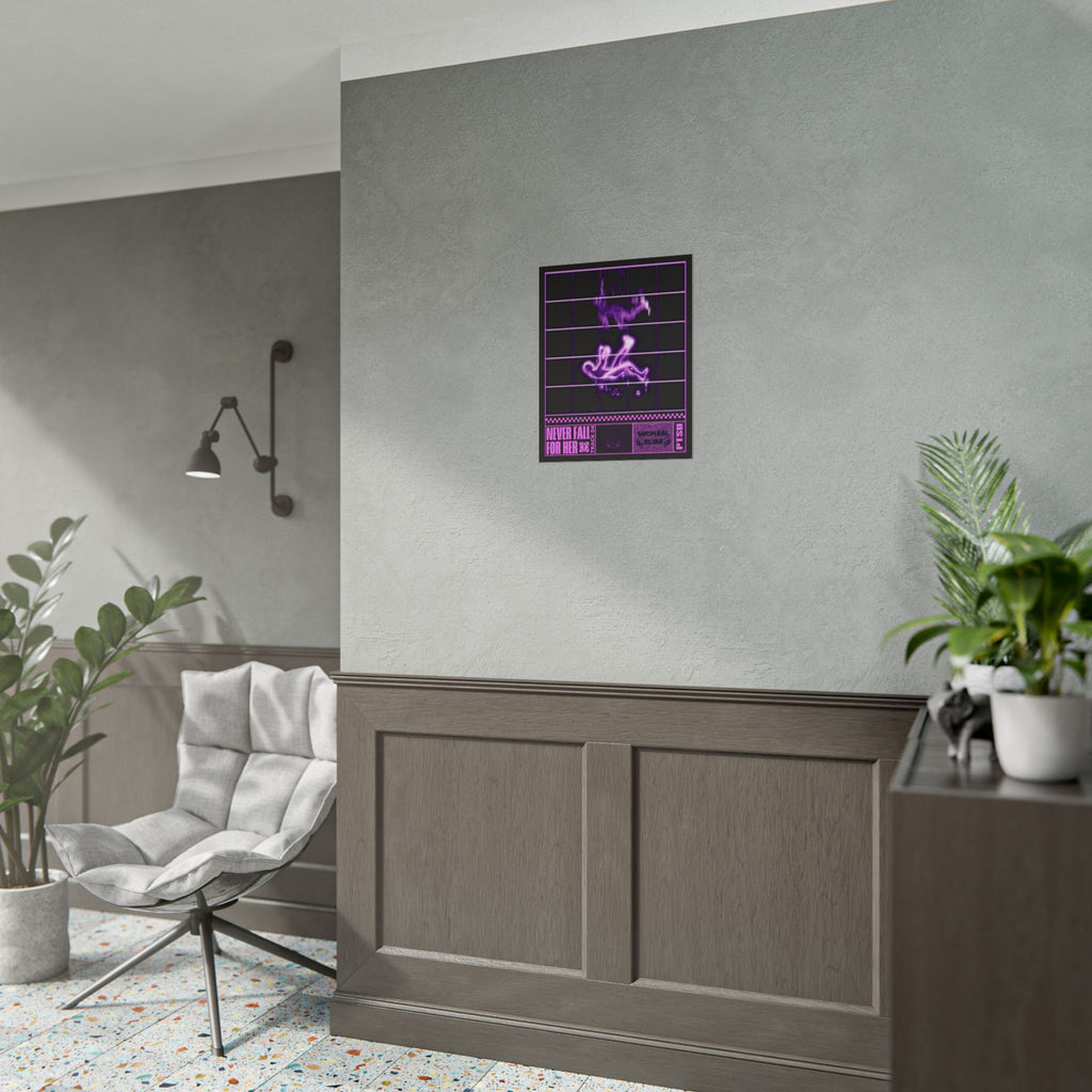 “Never Fall For Her” Brutalist Poster (Purple)