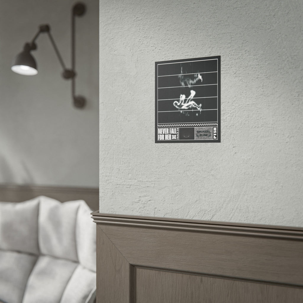 “Never Fall For Her” Brutalist Poster (White)