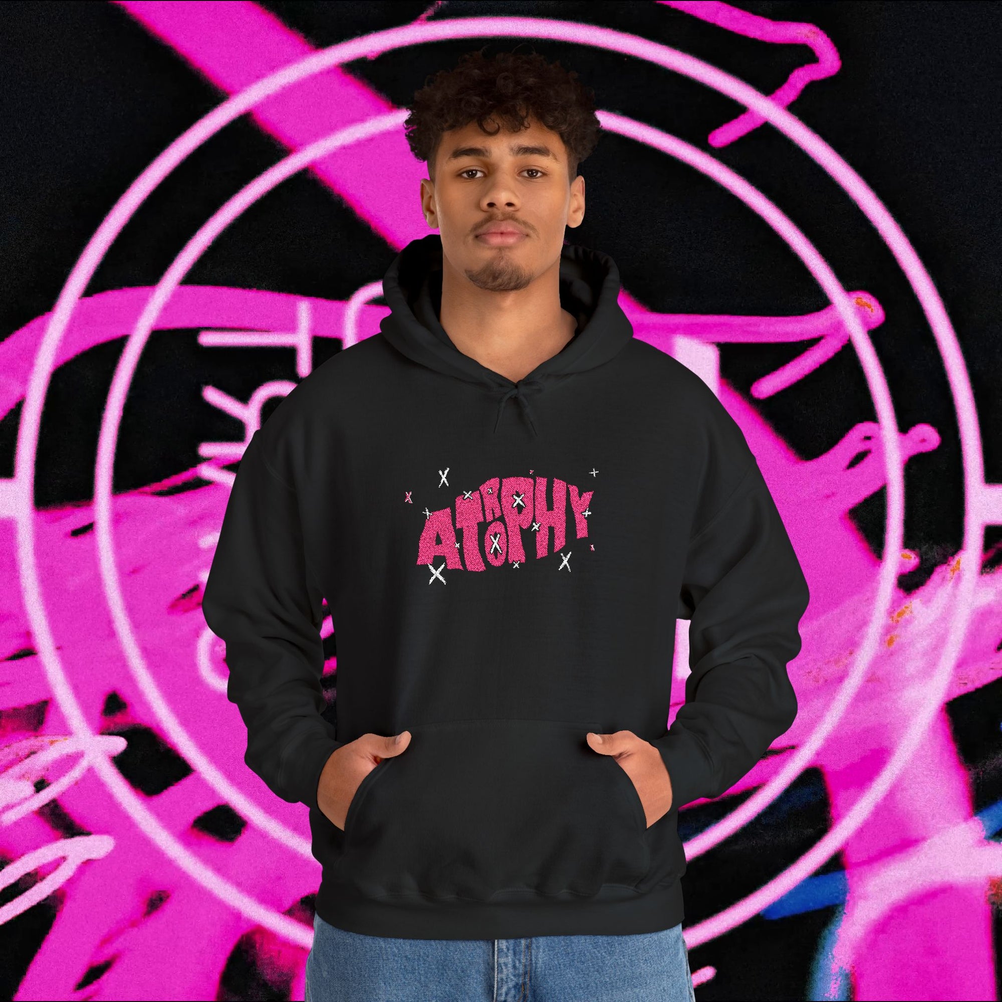 "Atrophy" X-Trophy Embroided Hoodie (Dark Colours)