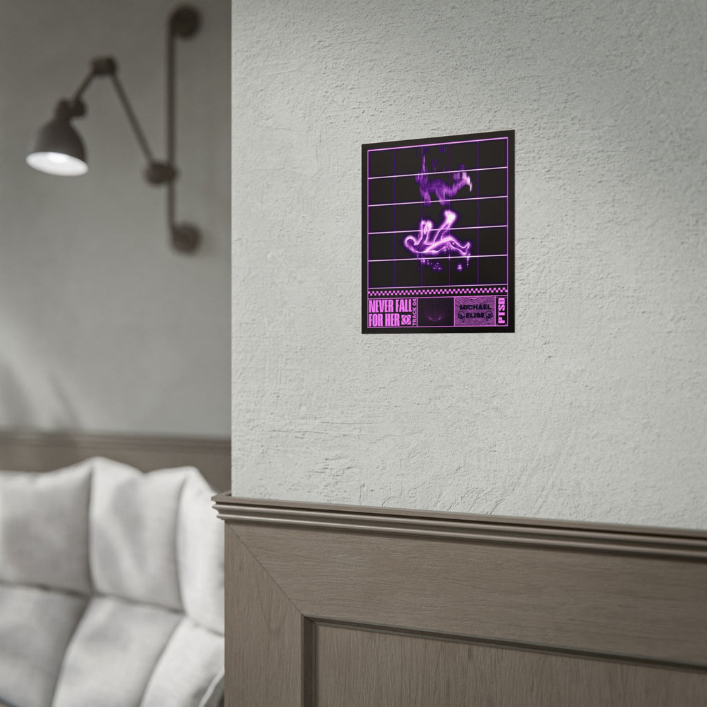 “Never Fall For Her” Brutalist Poster (Purple)