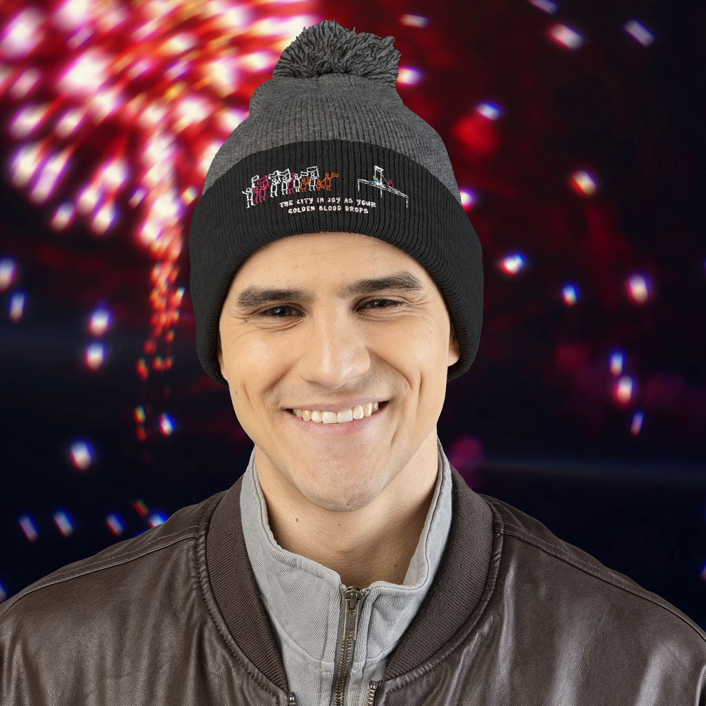 "Golden Blood" Coronation Day Pom-Pom Beanie