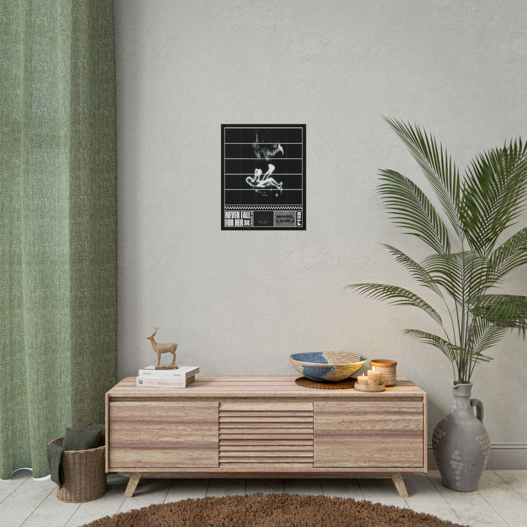 “Never Fall For Her” Brutalist Poster (White)