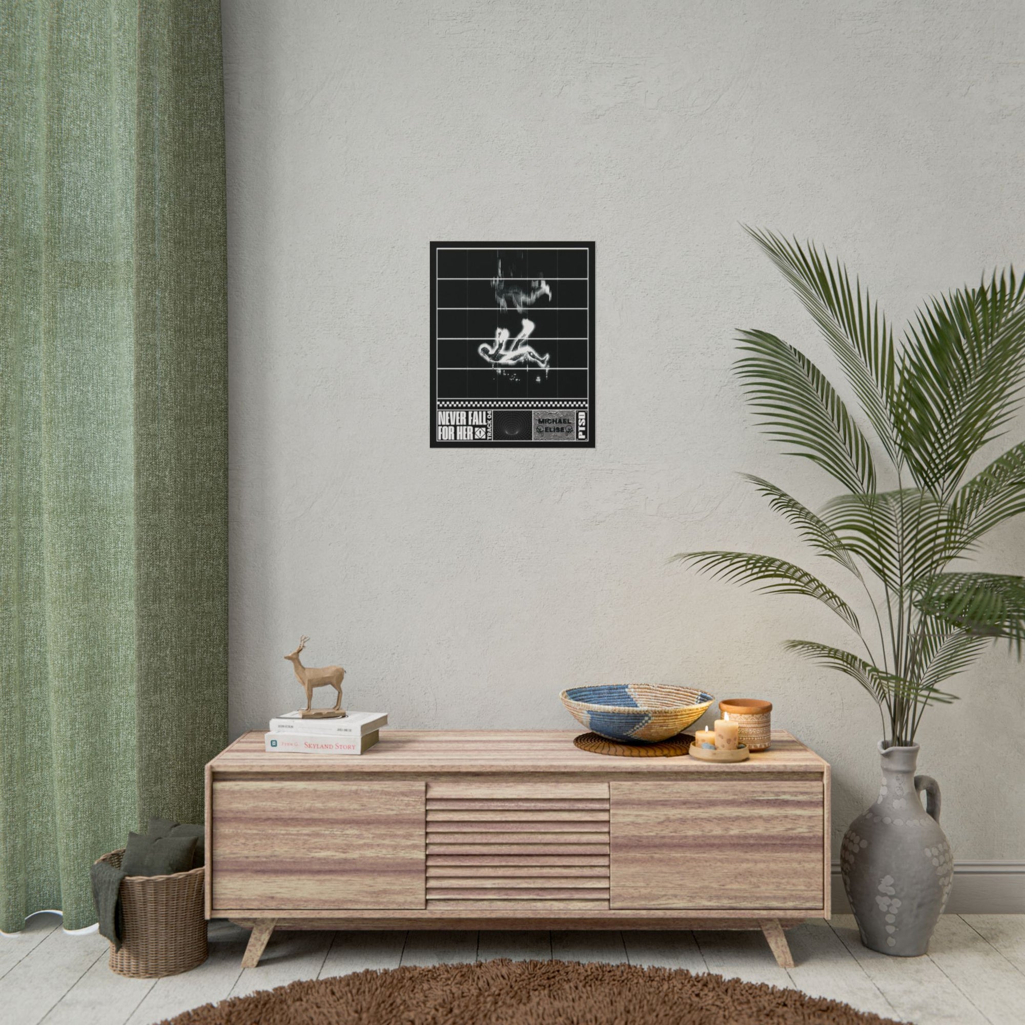 “Never Fall For Her” Brutalist Poster (White)