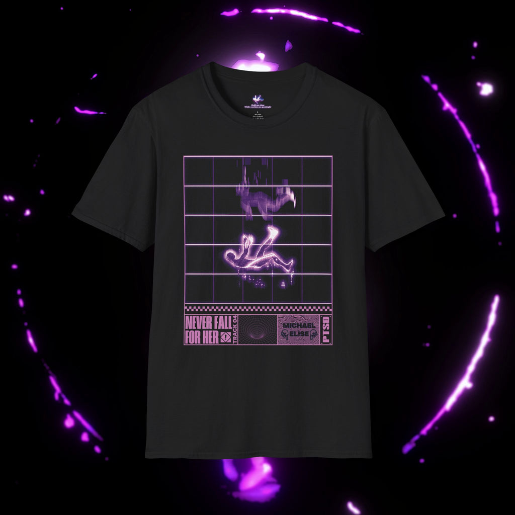 "Never Fall For Her” Brutalist T-Shirt (Purple)