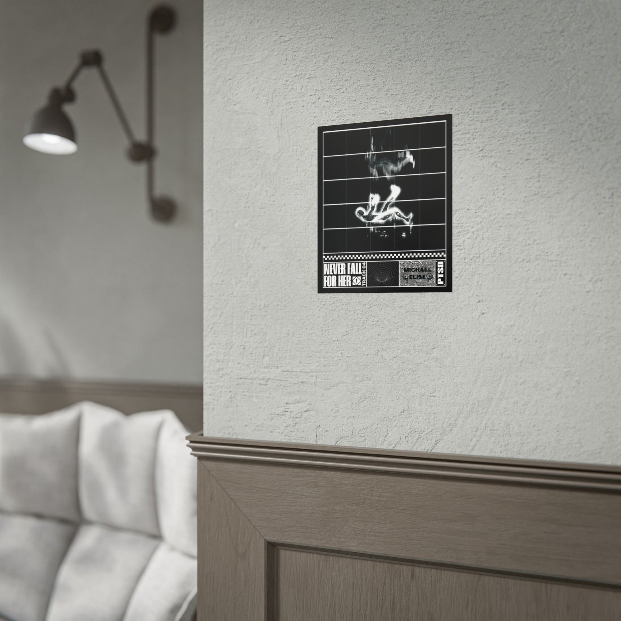 “Never Fall For Her” Brutalist Poster (White)