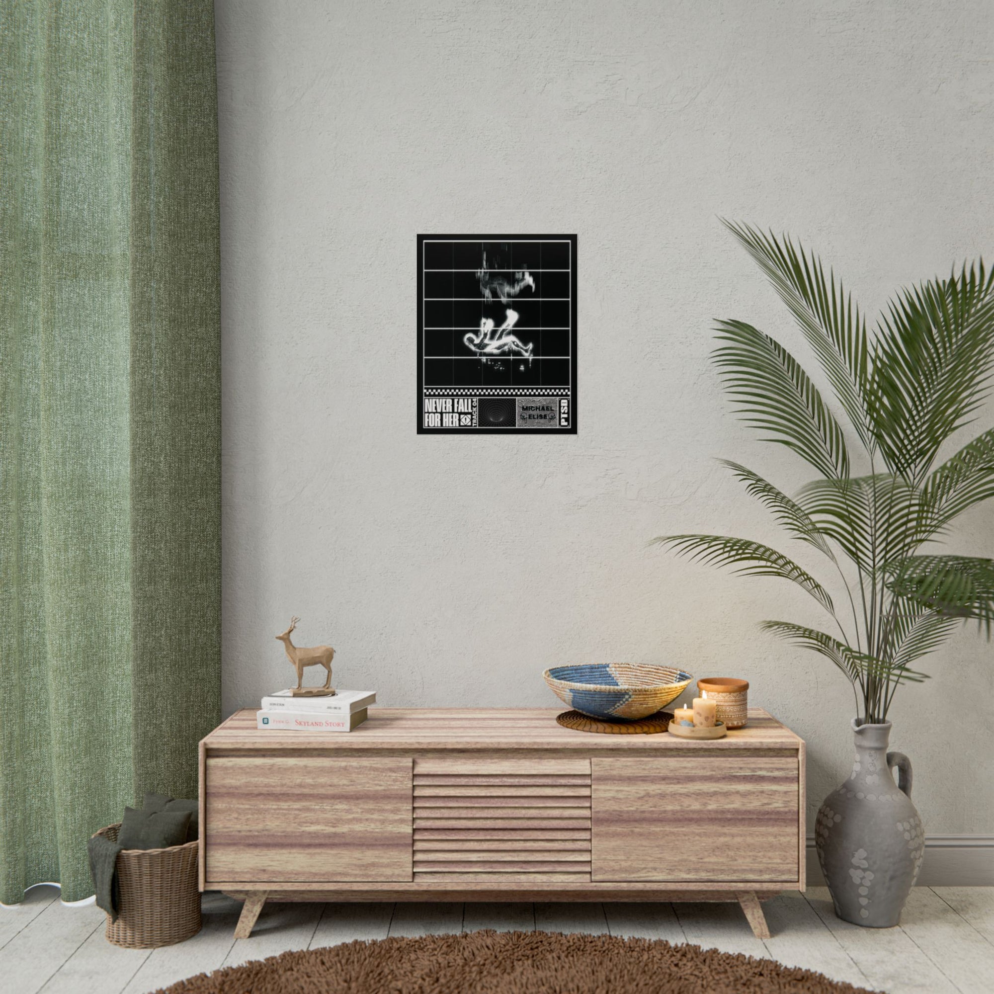 “Never Fall For Her” Brutalist Poster (White)