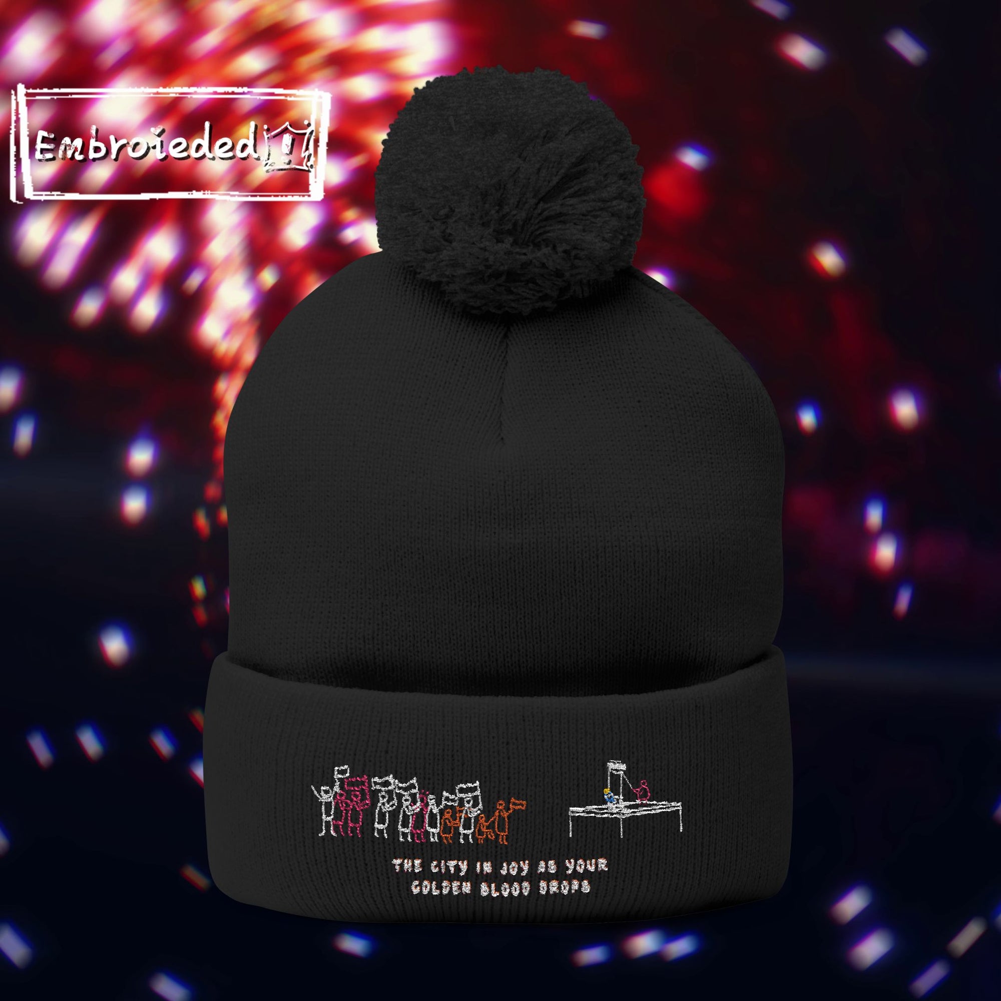 "Golden Blood" Coronation Day Pom-Pom Beanie