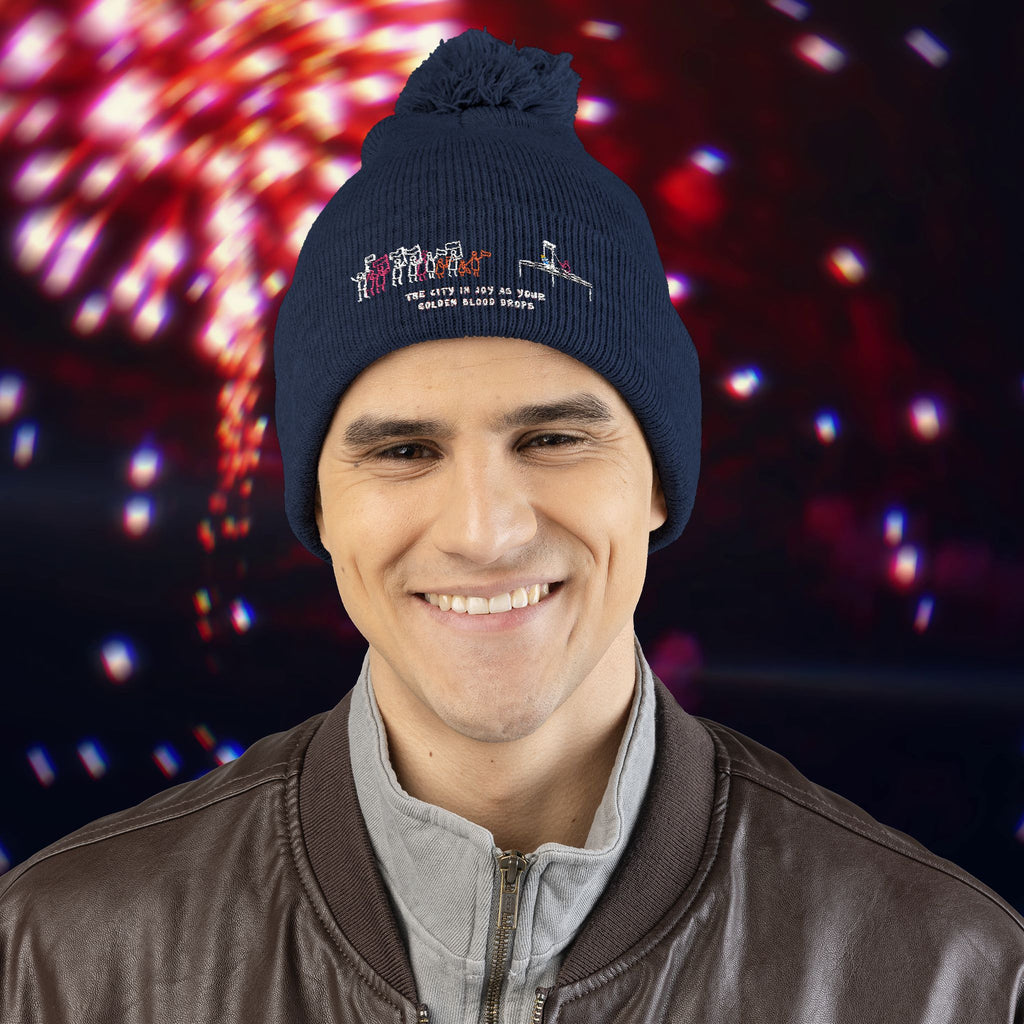 "Golden Blood" Coronation Day Pom-Pom Beanie