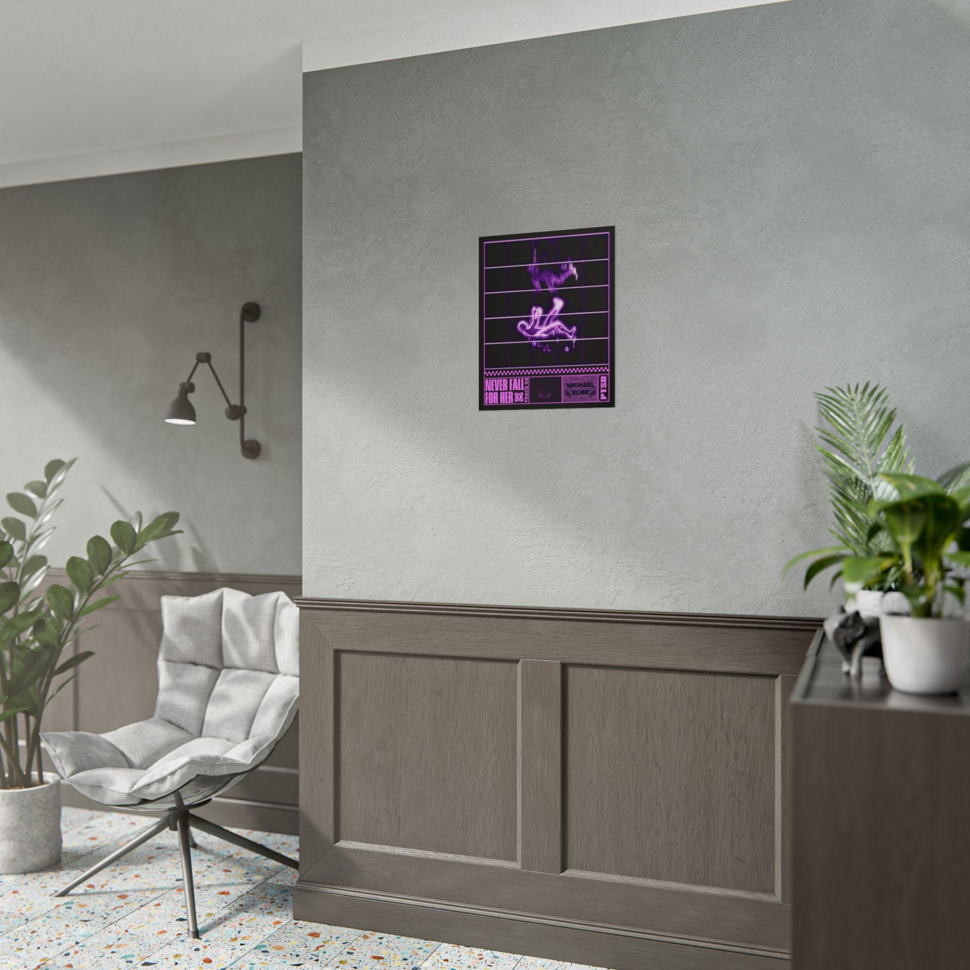 “Never Fall For Her” Brutalist Poster (Purple)
