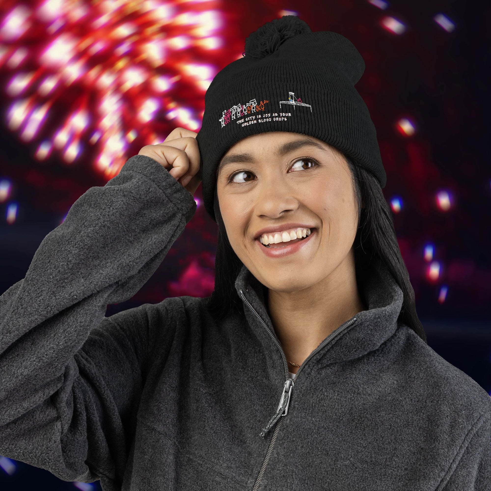 "Golden Blood" Coronation Day Pom-Pom Beanie