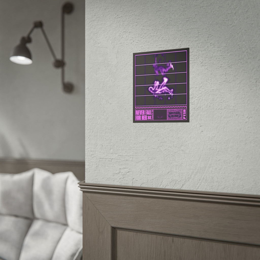 “Never Fall For Her” Brutalist Poster (Purple)