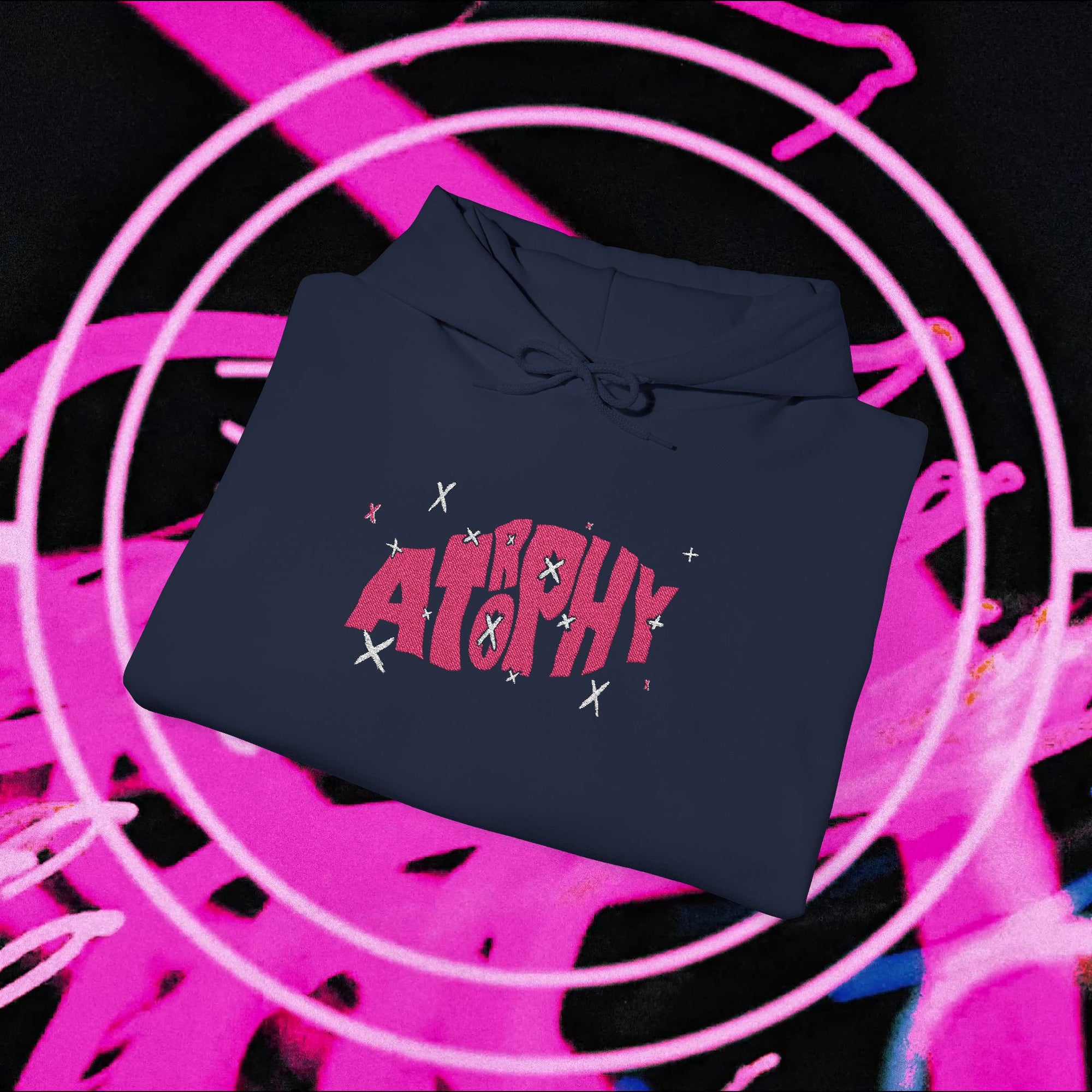 "Atrophy" X-Trophy Embroided Hoodie (Dark Colours)