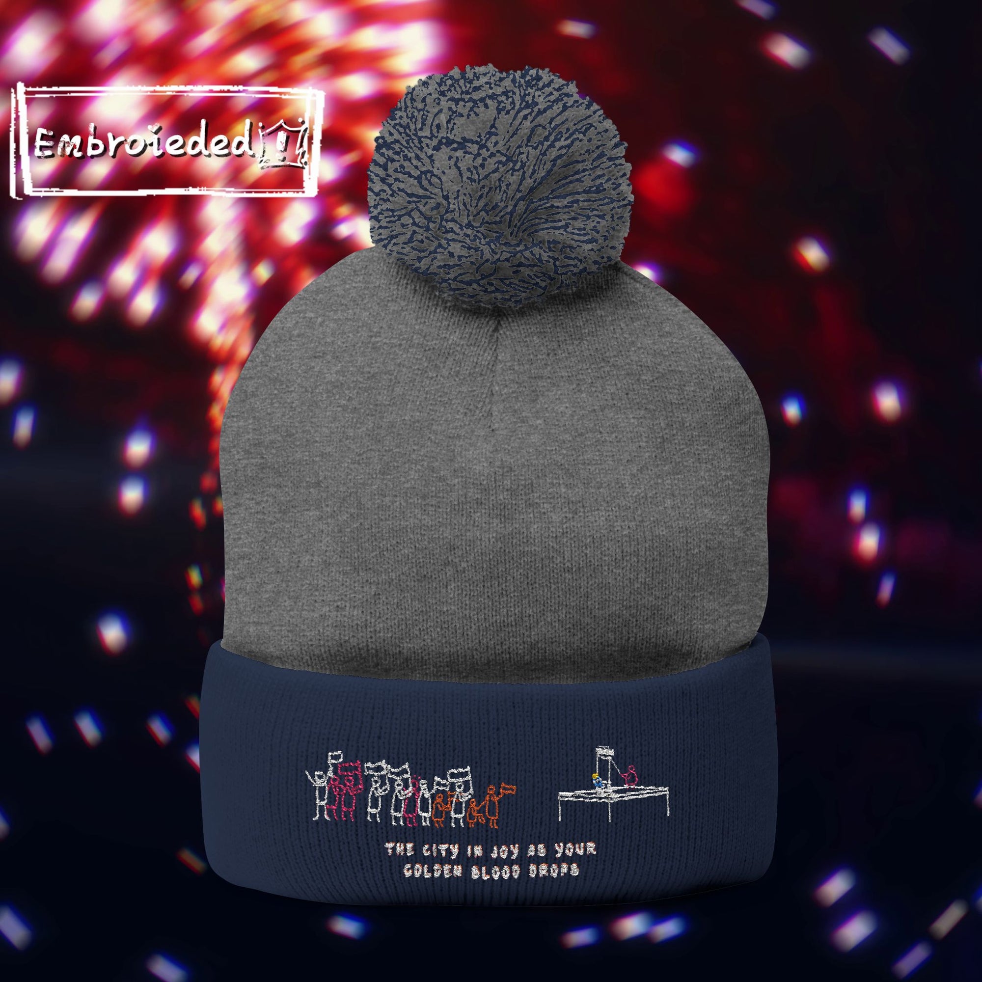 "Golden Blood" Coronation Day Pom-Pom Beanie